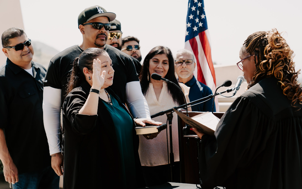 Second Governing Council Member Laurena Bolden was sworn in by San Manuel Chief Judge Yvette Ayala Henderson